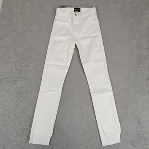 Black Orchid Jeans Womens 26 White High Rise Skinny Raw Hem Soft Stretch‎ SAMPLE